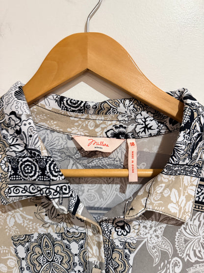 Miller Patchwork Print Tunic Blouse Size 18