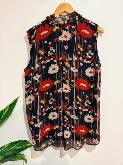 Merric Floral Print Sleeveless Top Size 18