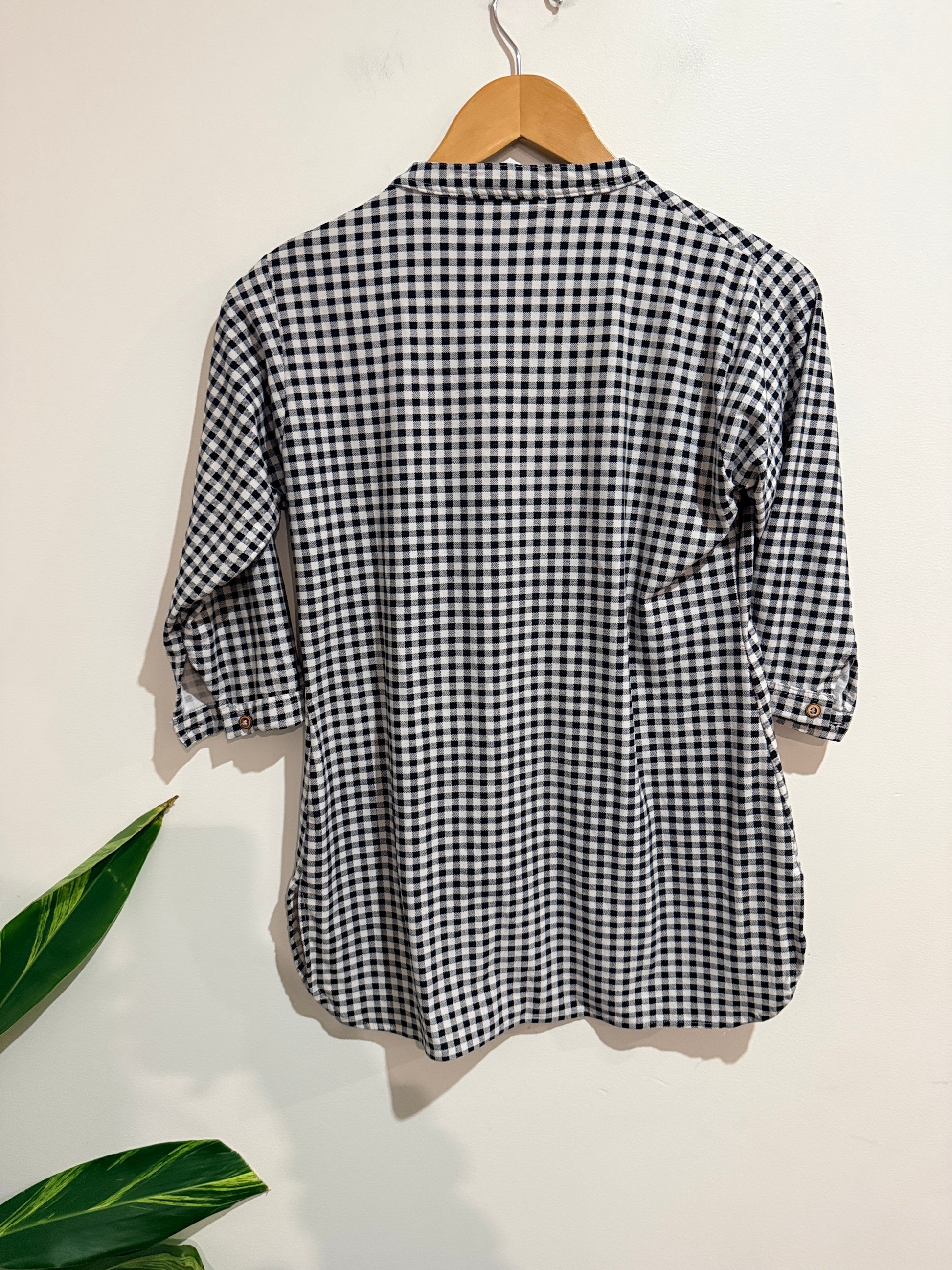 Bee Kay Checkered Tunic Top Size U/Arm to U/Arm 45cm