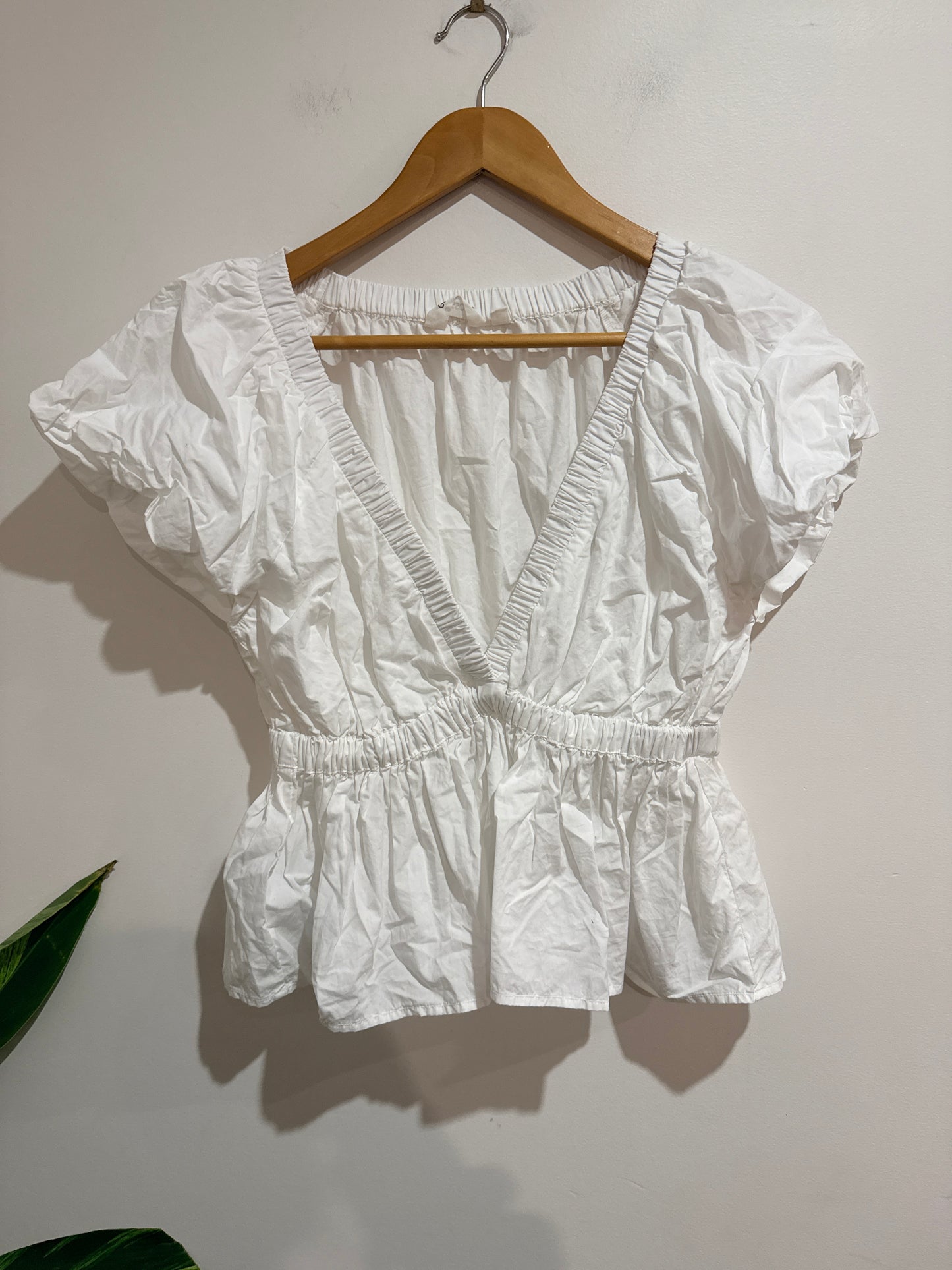 Glassons Puff Sleeve Peplum Top Size 10