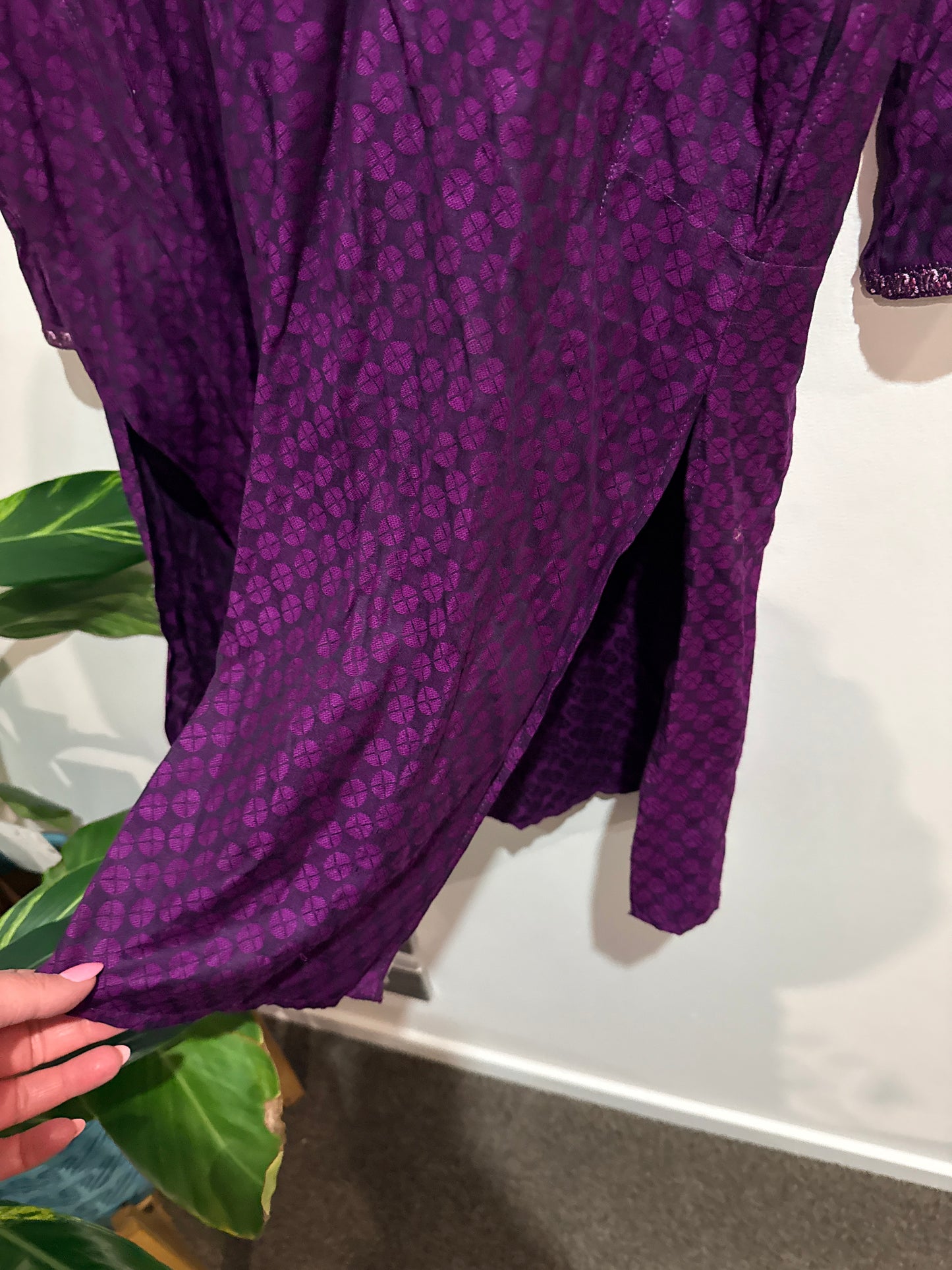 Lhushaal Embroidered Kurta Tunic Top Size 44 | U/Arm to U/Arm 55cm