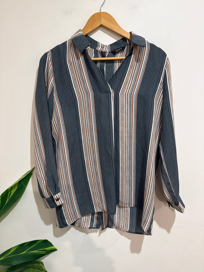 Clovis Vertical-striped Long-sleeve Shirt Size U/Arm to U/Arm 43cm