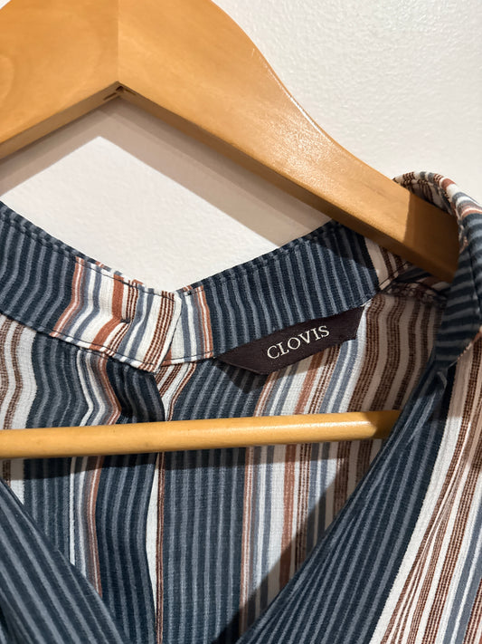 Clovis Vertical-striped Long-sleeve Shirt Size U/Arm to U/Arm 43cm