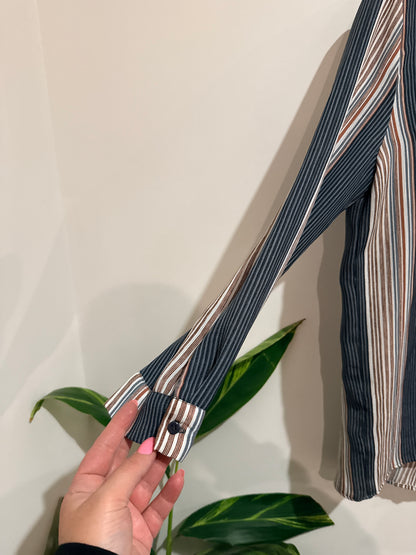 Clovis Vertical-striped Long-sleeve Shirt Size U/Arm to U/Arm 43cm
