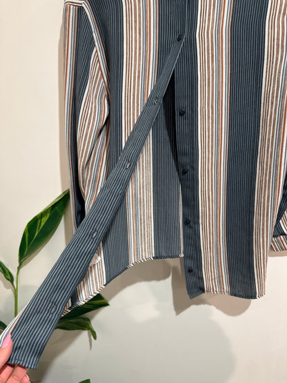 Clovis Vertical-striped Long-sleeve Shirt Size U/Arm to U/Arm 43cm