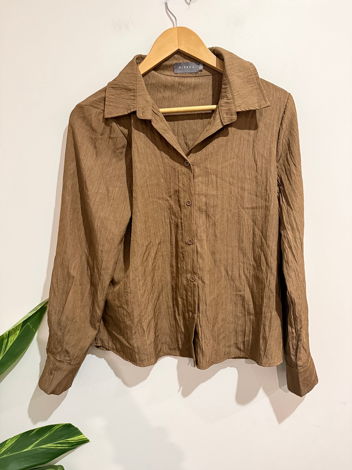 Mirrou Textured Long-sleeve Shirt Size 12