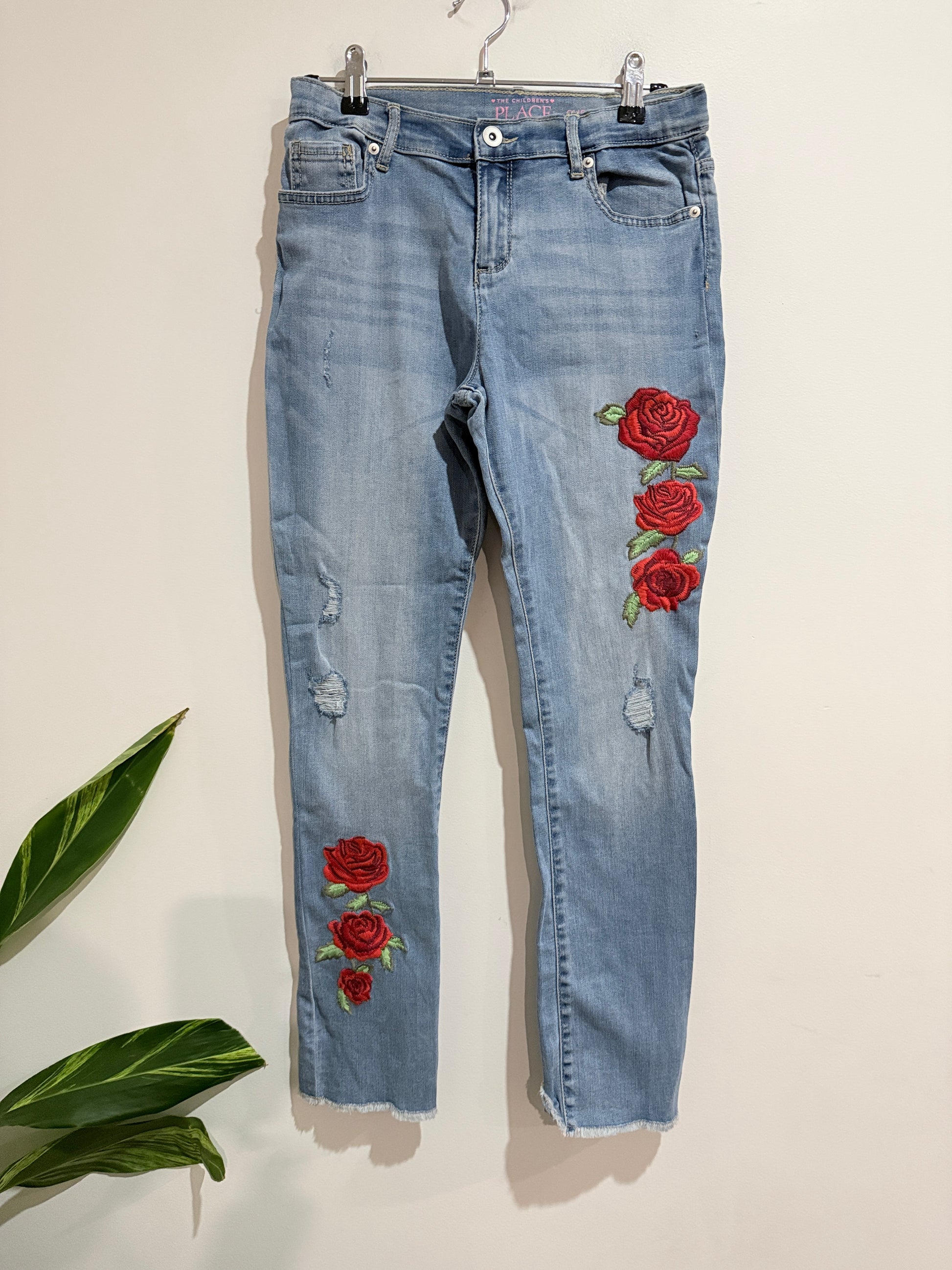 The Children's Rose Embroidered Ankle Jeans Size 14 | Waist 70cm