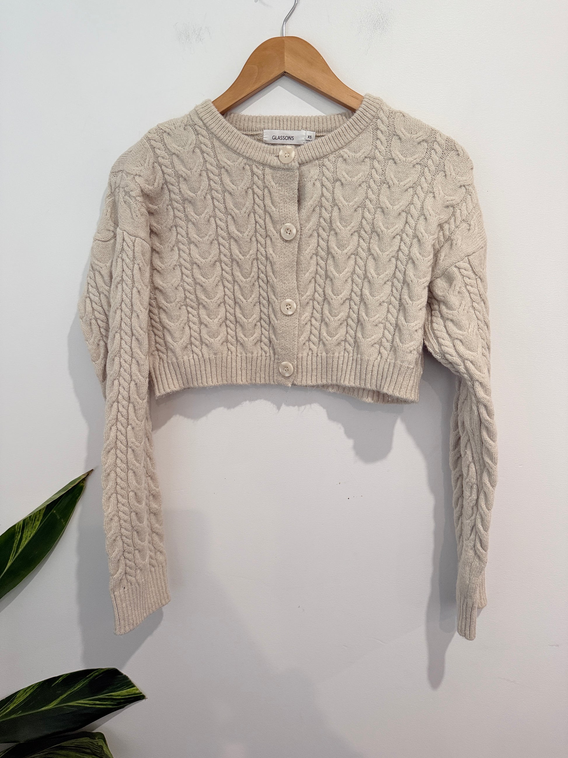 Glassons Cable-knit Cardigan Size XS