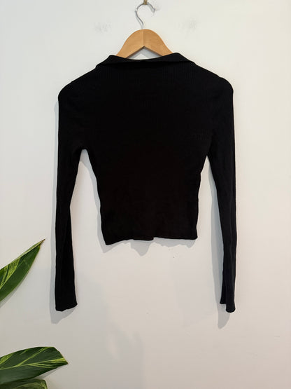 H & M Ribbed Polo Shirt Size XS