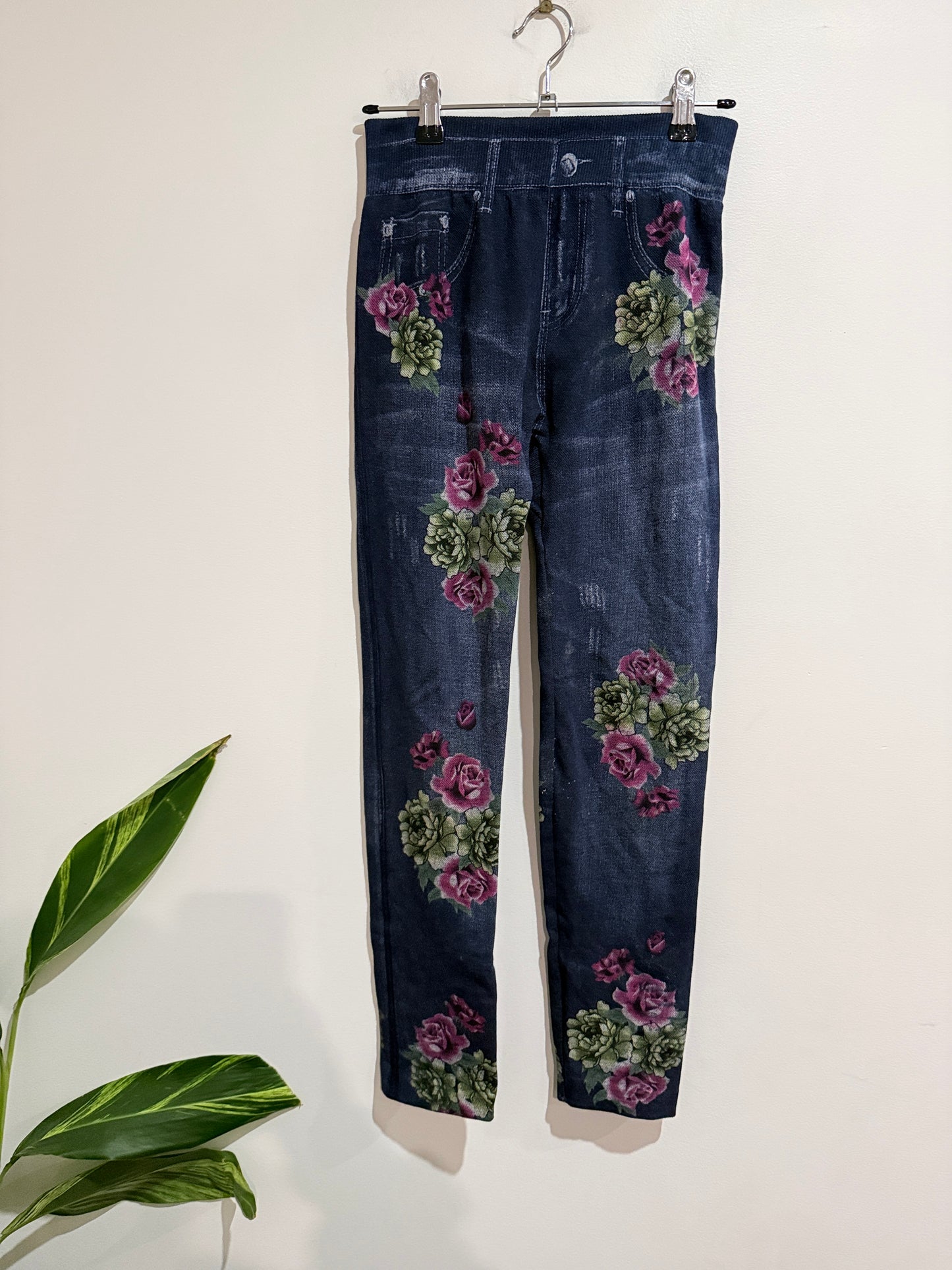 Brand Unknown Faux Denim Leggings Size Waist 60cm