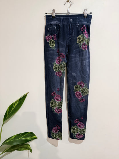 Brand Unknown Faux Denim Leggings Size Waist 60cm