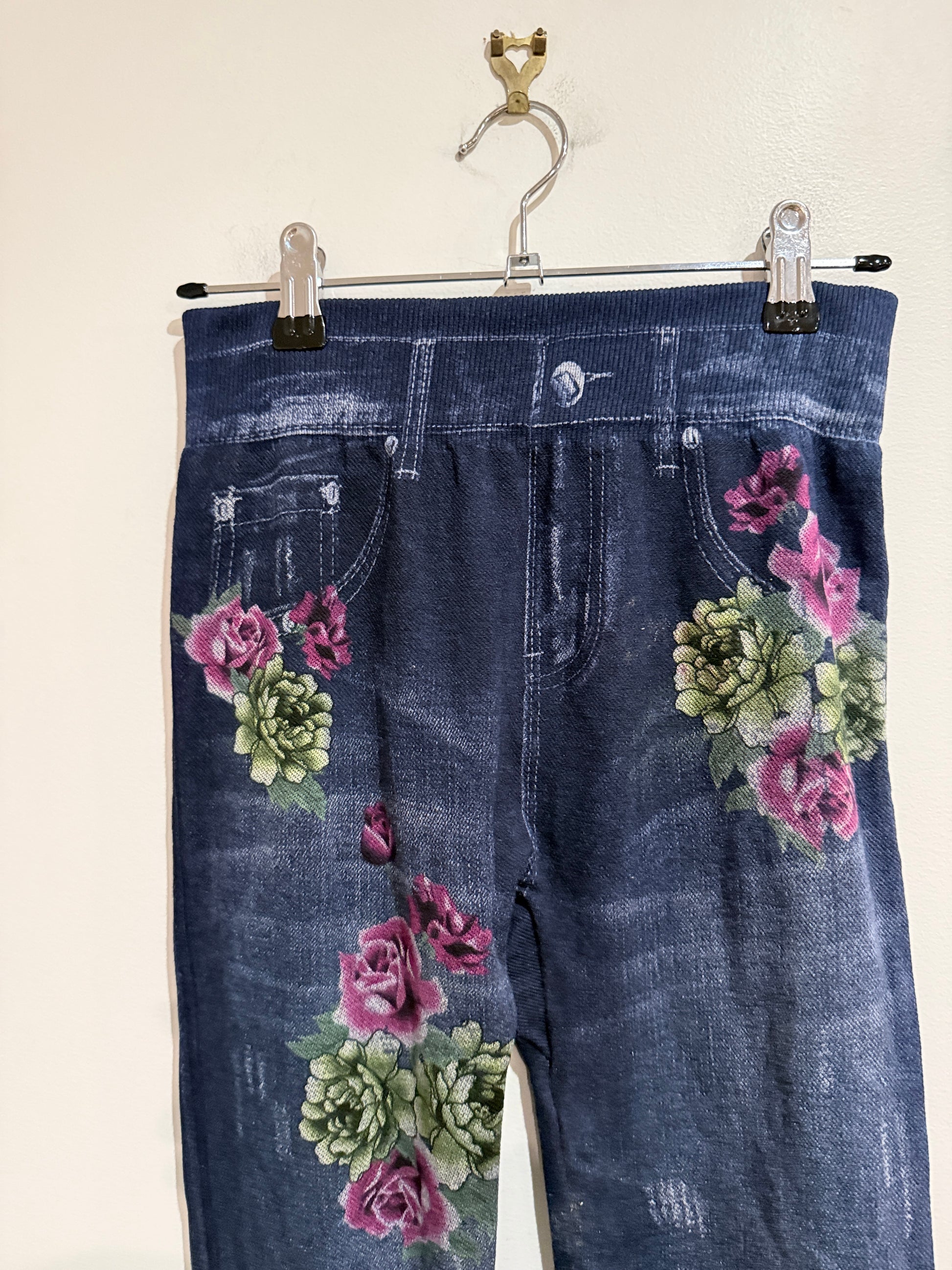 Brand Unknown Faux Denim Leggings Size Waist 60cm