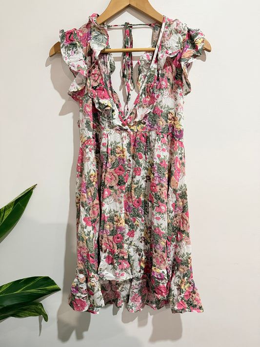 Auguste Floral Print Ruffled Mini Dress Size 10