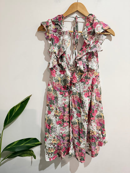 Auguste Floral Print Ruffled Mini Dress Size 10