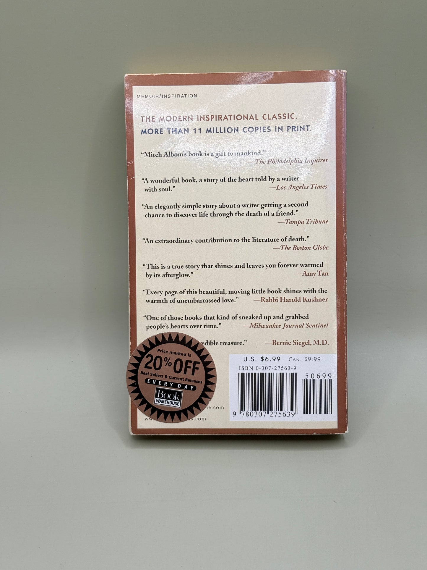 Tuesdays with Morrie by Mitch Albom