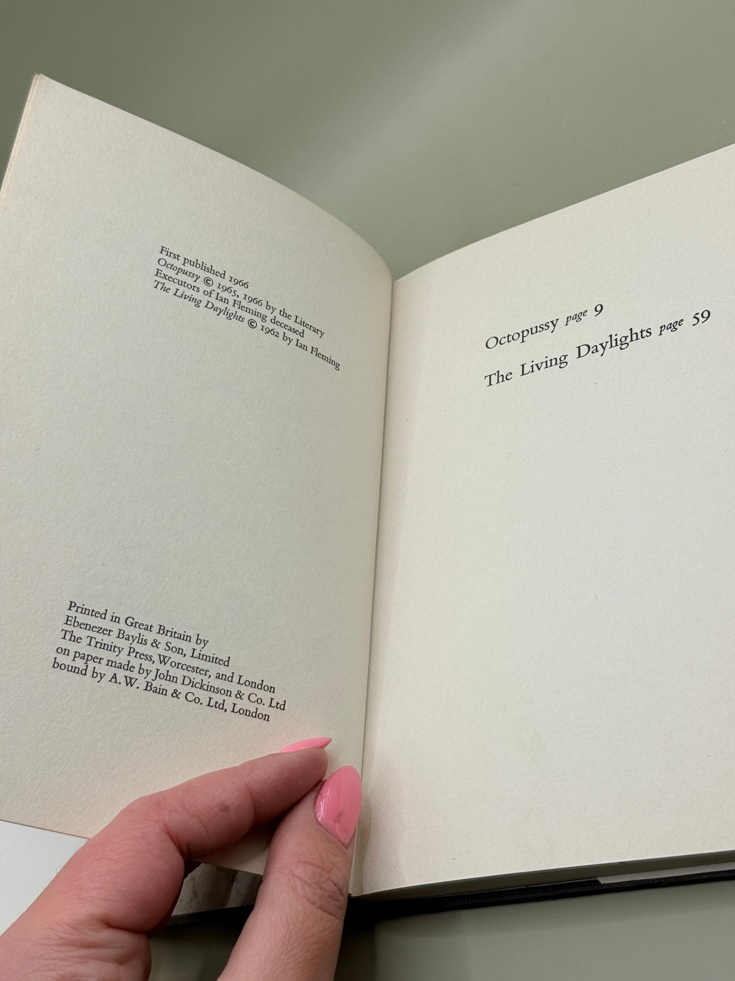 Octopussy and The Living Daylights by Ian Fleming 1966 FIRST EDITION
