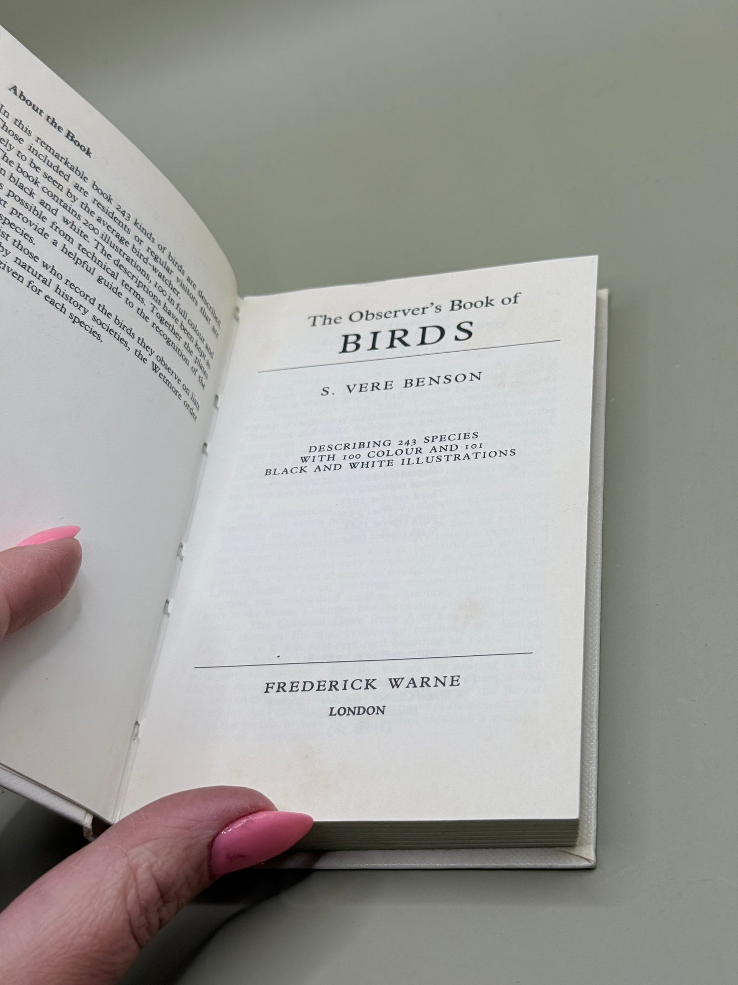 The Observer's Book of Birds by S. Vere Benson
