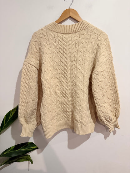 Cable Knit Sweater Size U/Arm to U/Arm 54cm