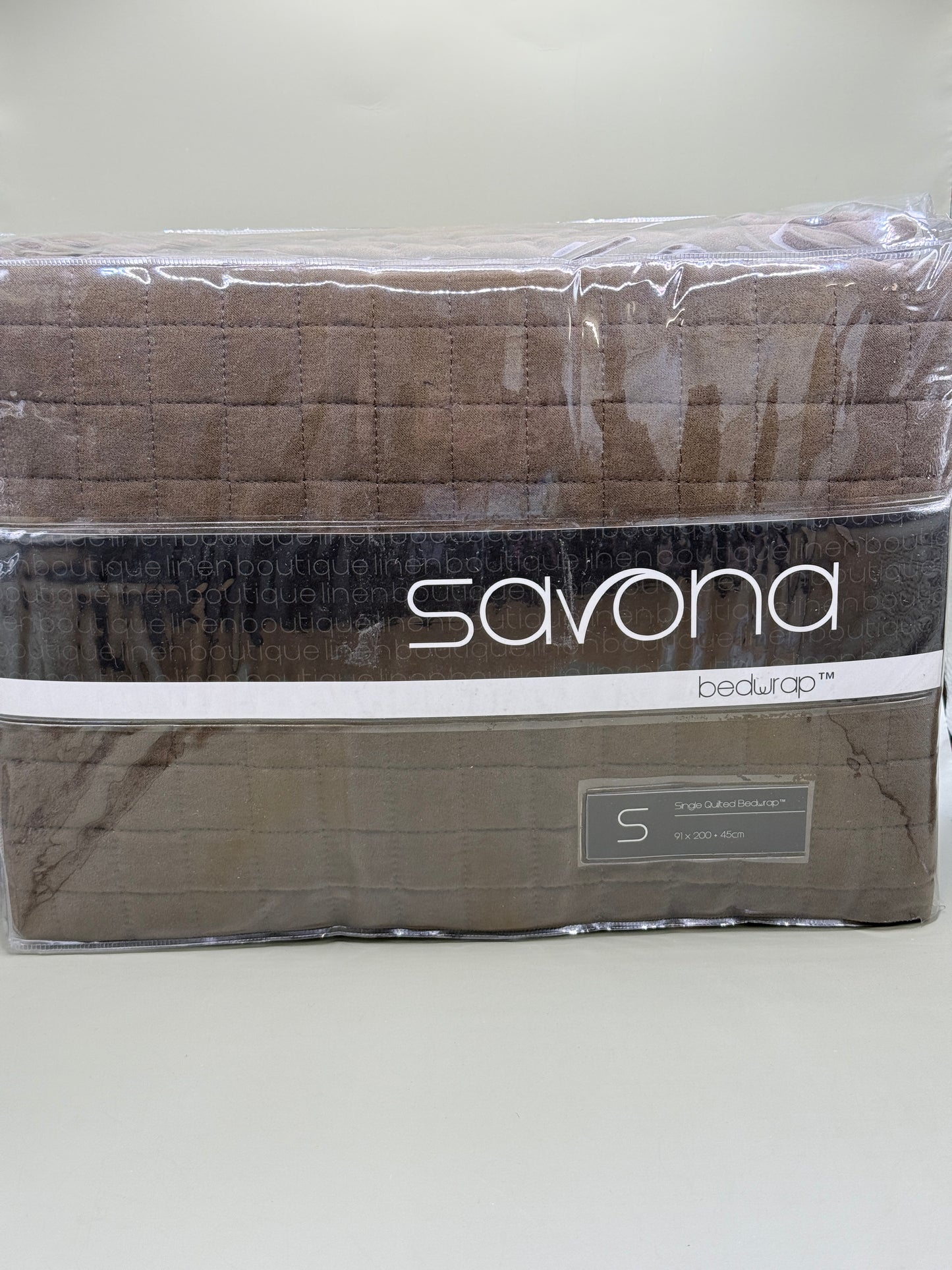 Savona Quilted Bedwrap Single Chocolate 91 x 200 + 45cm