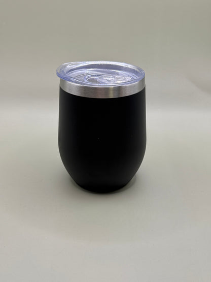 Black Insulated Tumbler with Monogram “M” – Stainless Steel Travel Cup