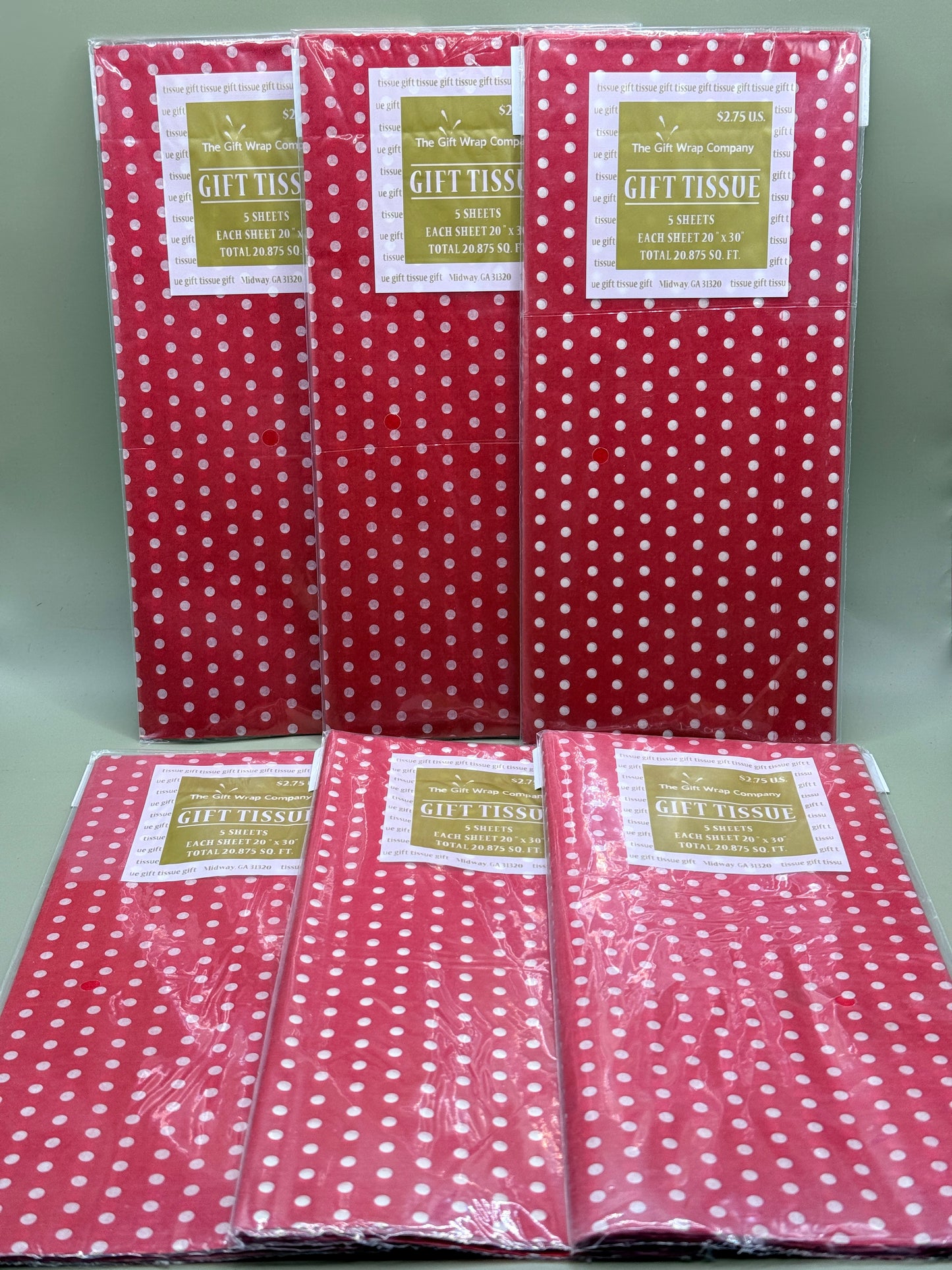 Gift Tissue Paper Polka Dot Pack (6 Packs)
