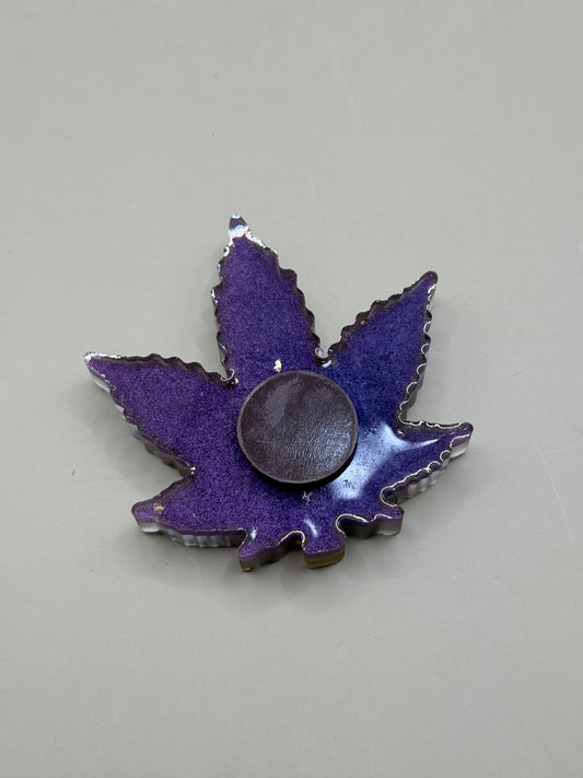 Purple Resin Marijuana Leaf Fridge Magnet