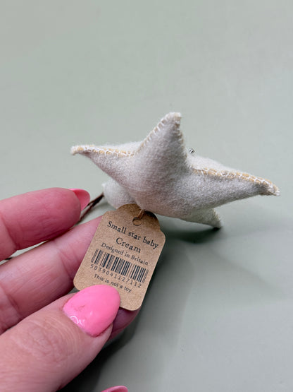 East of India Small Star Baby Cream Handmade Hanging Decoration