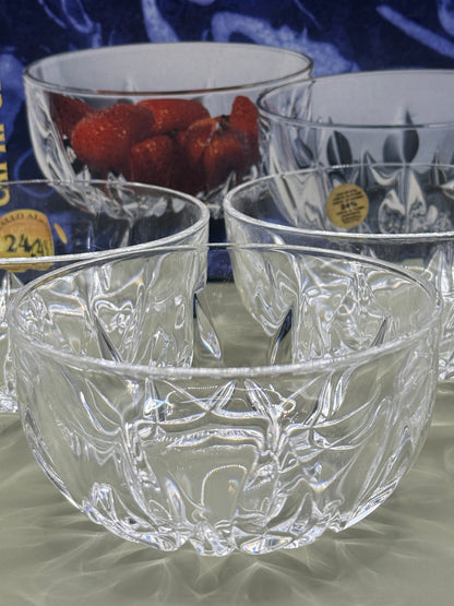 Capri Crystal 24% Lead Crystal Dessert Bowls Set – 4 Piece Set with Original Box
