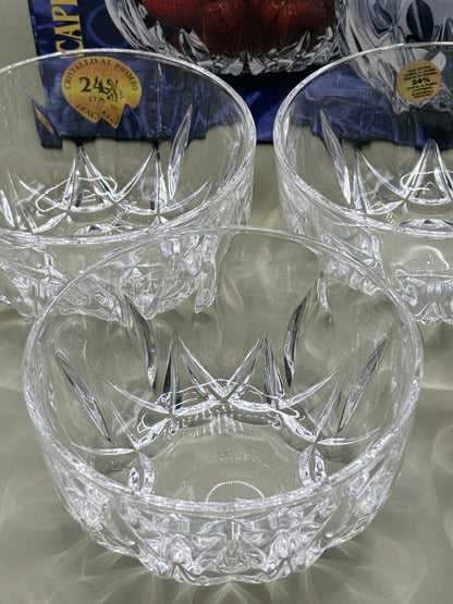 Capri Crystal 24% Lead Crystal Dessert Bowls Set – 4 Piece Set with Original Box
