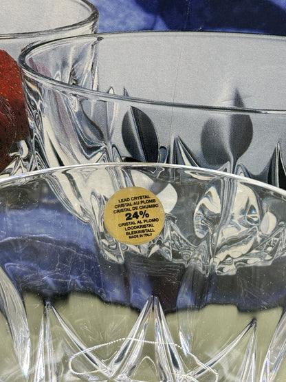 Capri Crystal 24% Lead Crystal Dessert Bowls Set – 4 Piece Set with Original Box