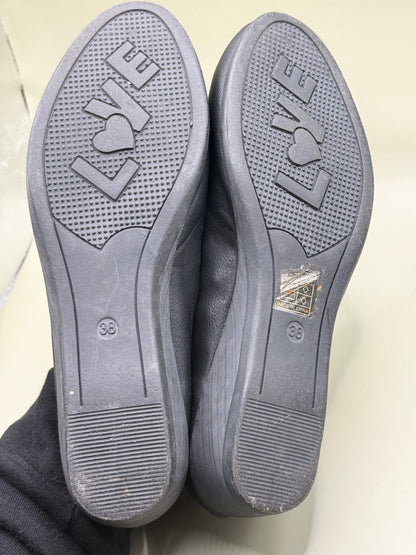 Women's Black Wedge Ballet Flats – Size EU 38