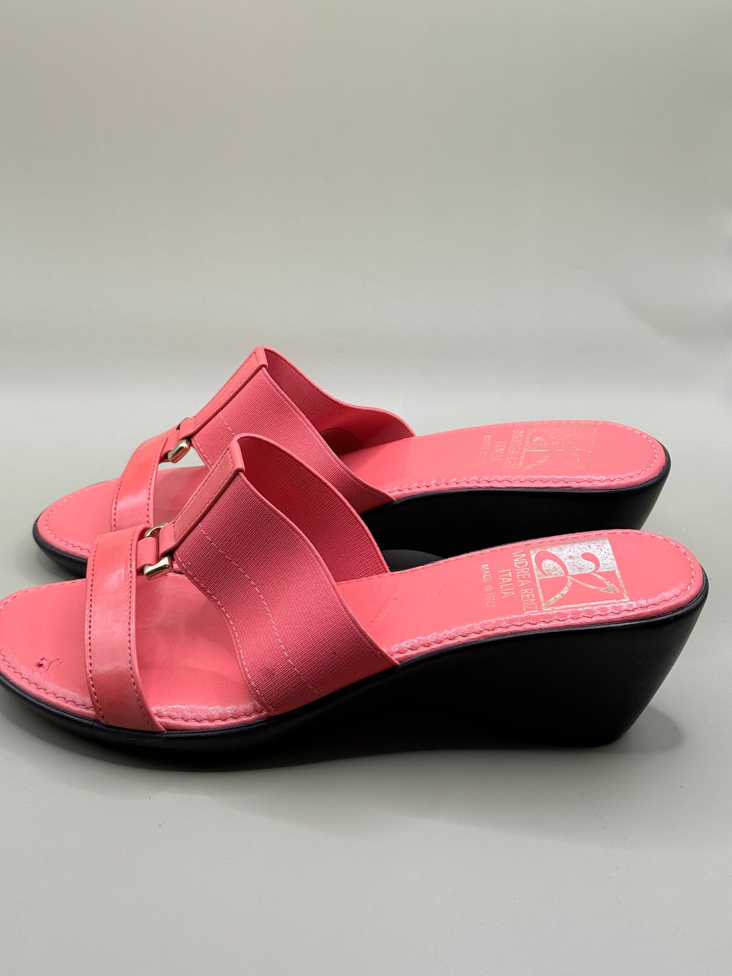 Andrea Renzi Tenero Wedge Slide Sandals Size 39