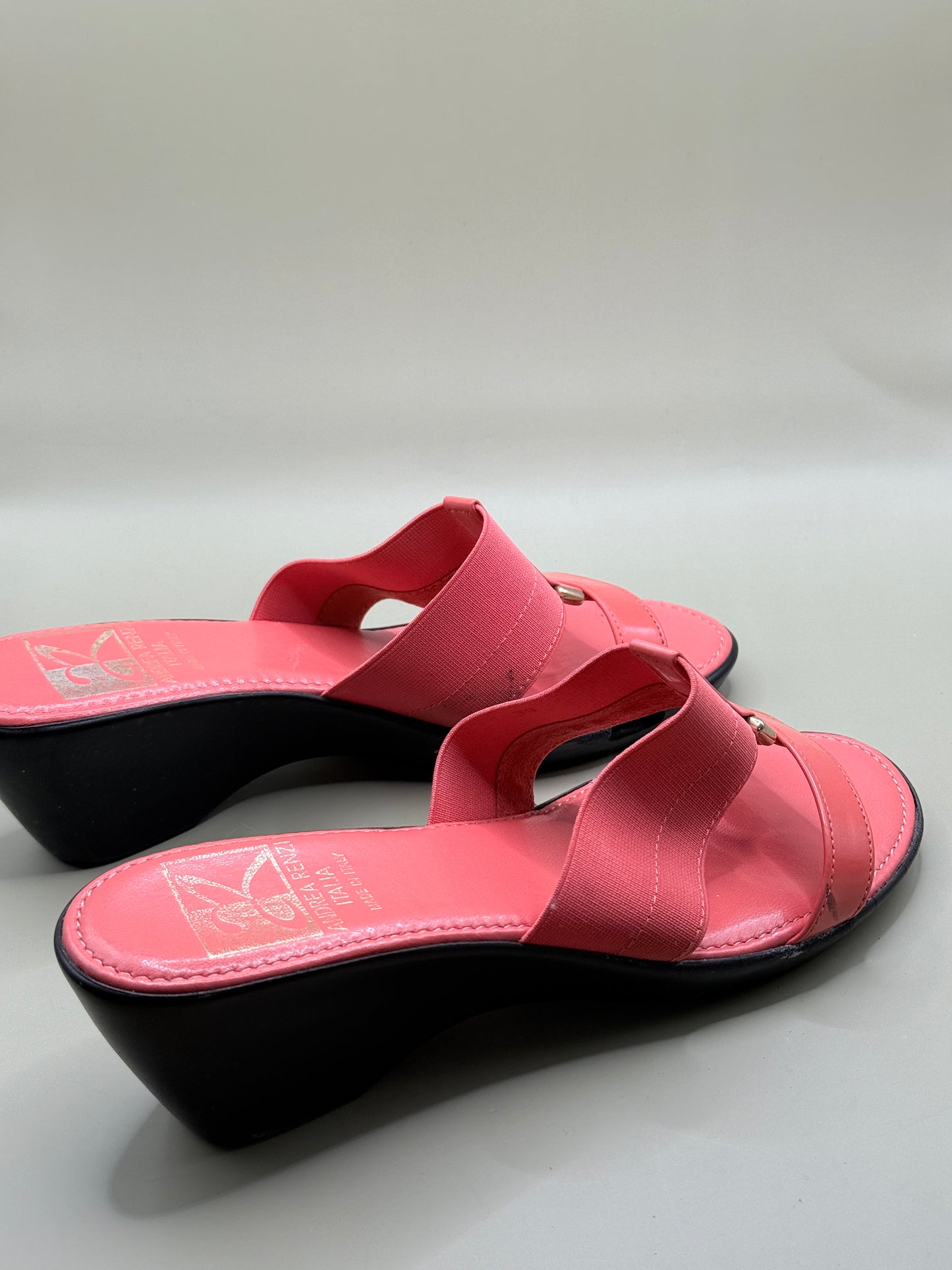 Andrea Renzi Tenero Wedge Slide Sandals Size 39