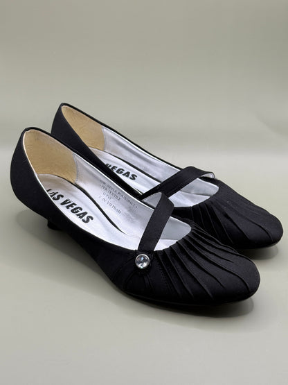 Las Vegas Poussinet I Mary Jane Flats Black Satin Size 7