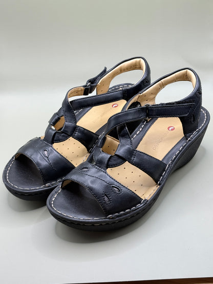 Clarks Un Stern Women's Black Leather Sandals – Women's EU 38