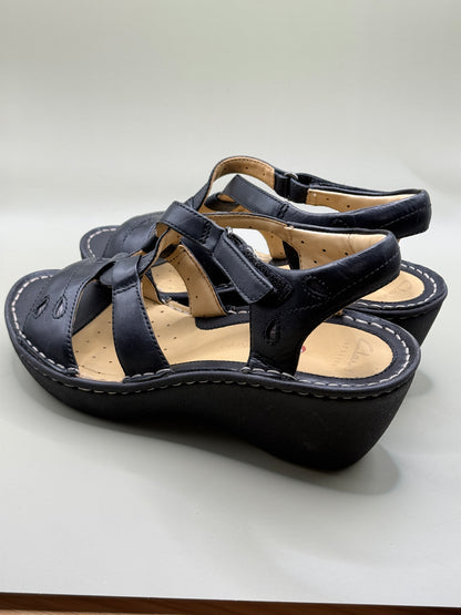 Clarks Un Stern Women's Black Leather Sandals – Women's EU 38