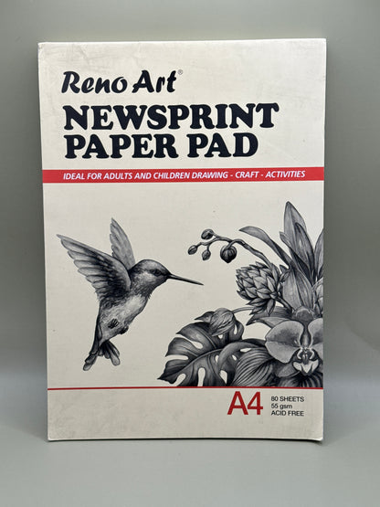 Reno Art Newsprint Paper Pad A4 80 Sheets