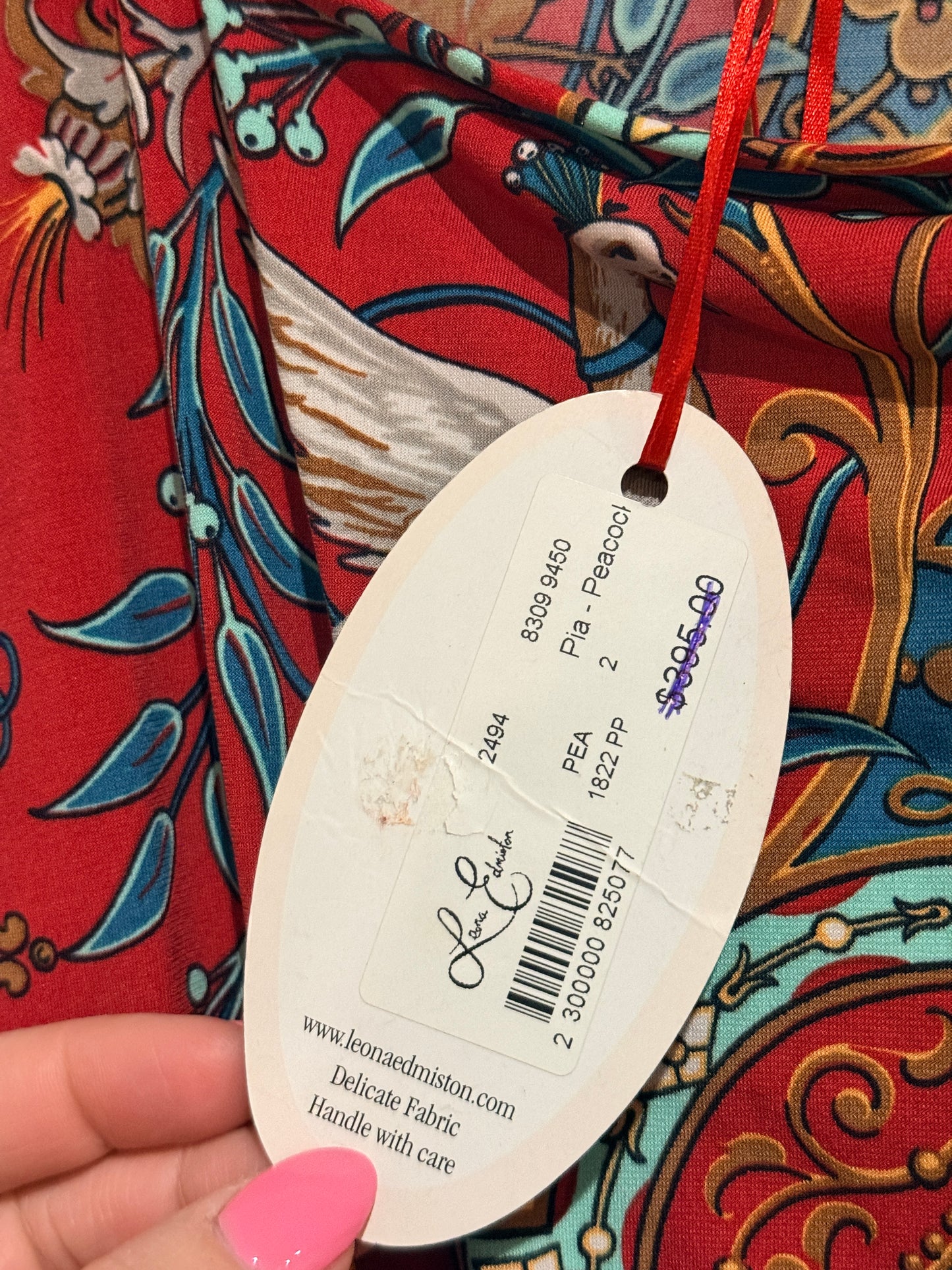 BNWT Leona Edmiston Pia Peacock Kaftan Tunic Size 2 (70cm Underarm)