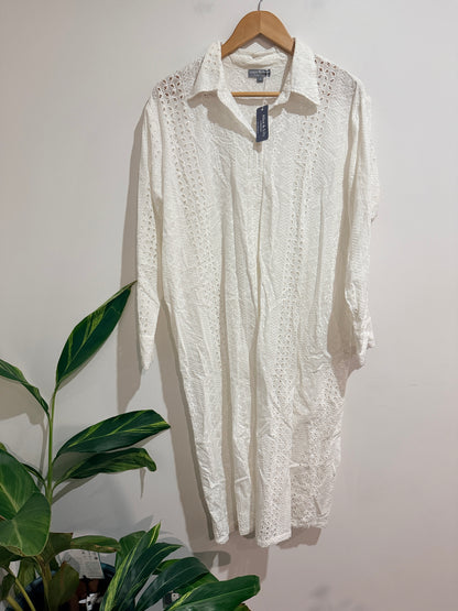 Alice & Lily Collection White Cotton Button Down Dress - Size S