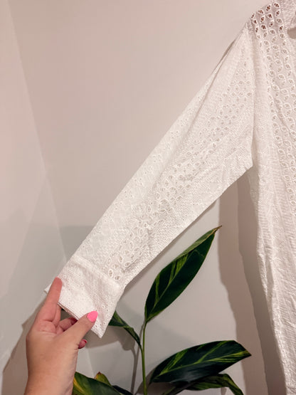 Alice & Lily Collection White Cotton Button Down Dress - Size S