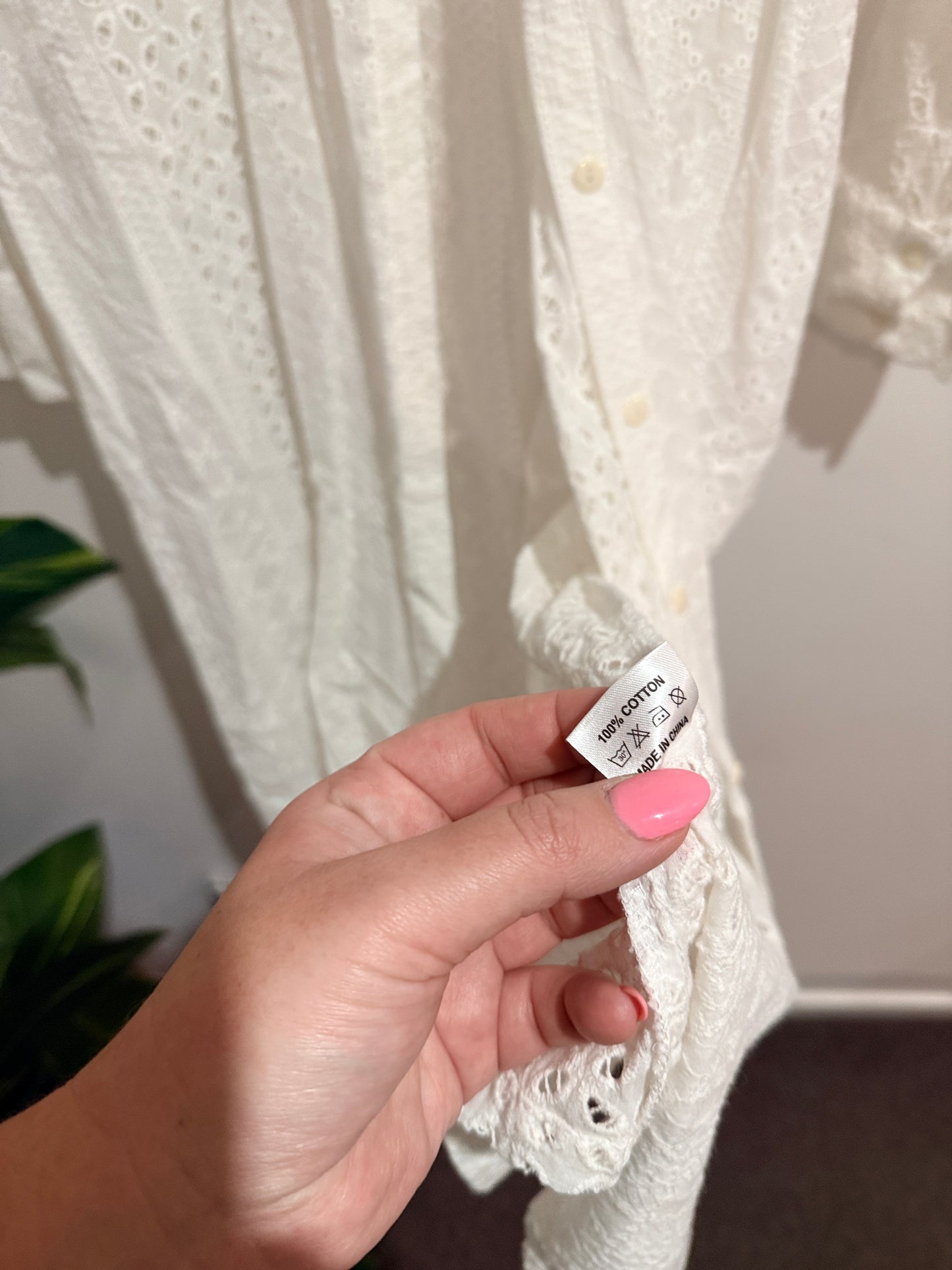 Alice & Lily Collection White Cotton Button Down Dress - Size S