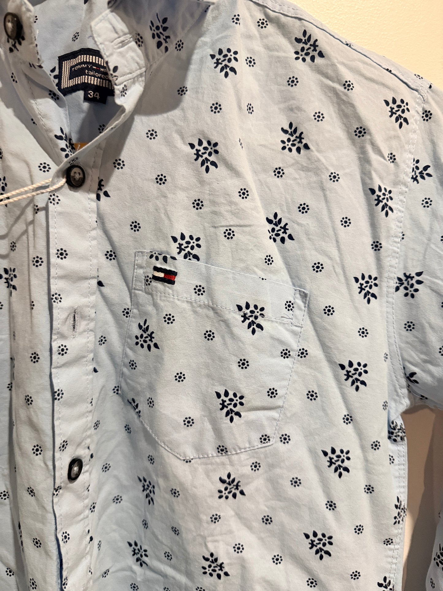 Tommy Hilfiger Tailored Floral Print Shirt Size 34