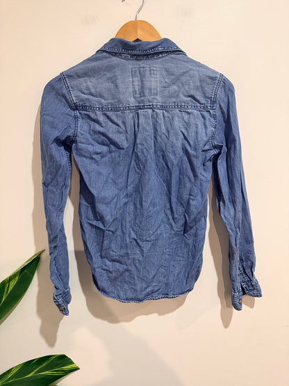 Abercrombie & Fitch Long Sleeve Denim/Chambray Shirt Size XXS