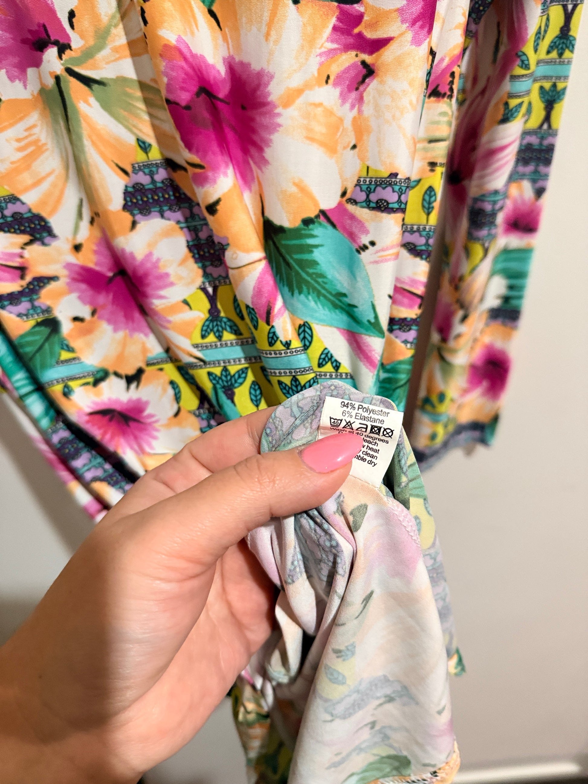 Glamorous Long-sleeved Floral Mini Dress Size L | U/Arm to U/Arm 42cm