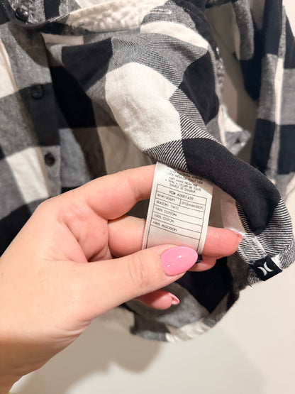 Hurley X Hooded Plaid Pattern Shirt Size 10