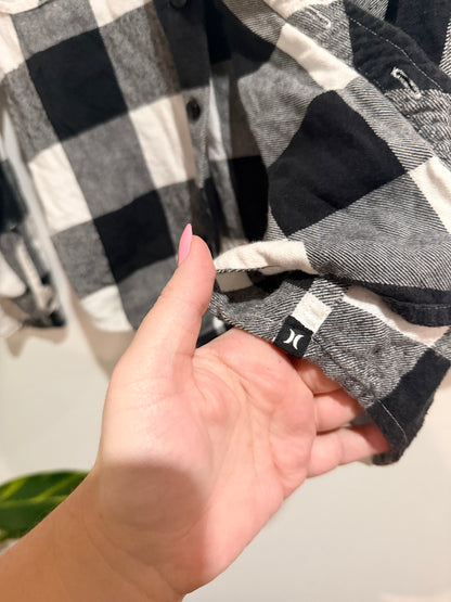 Hurley X Hooded Plaid Pattern Shirt Size 10