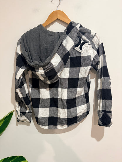 Hurley X Hooded Plaid Pattern Shirt Size 10