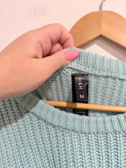 H & H Rib Knit Chenille Sweater Size M