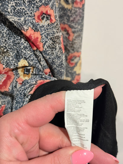 Boohoo Floral Print Hanky Hem Dress Size 12