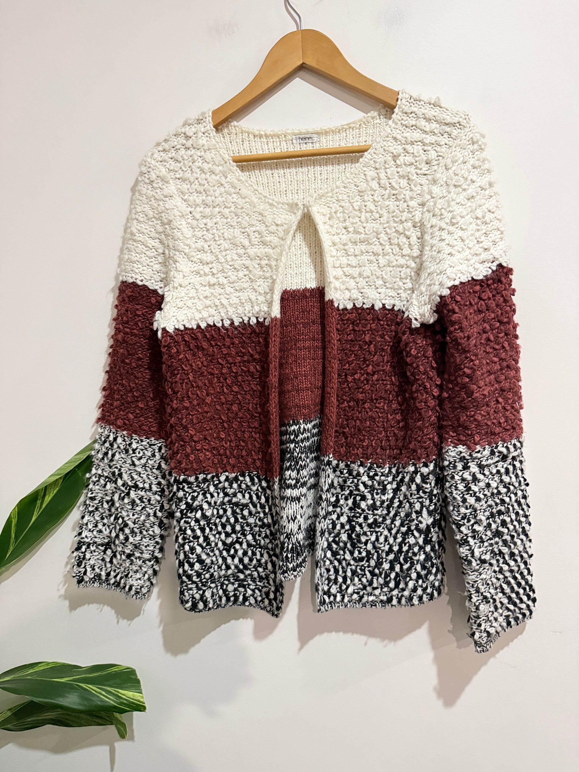 Heine Colorblock Open-front Cardigan Size U/Arm to U/Arm 47cm